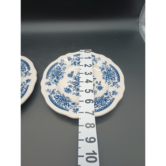 Blue Carnation Ironstone Blue white Floral Appetizer Plate Dessert Bread - Picture 2 of 4